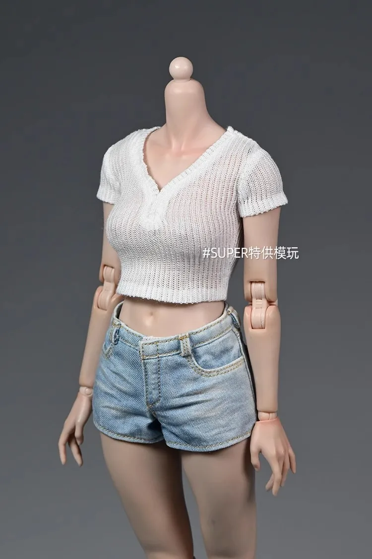 

Fanatic 1/6 Female Soldier Thin Vertical Stripe Micro Transparent Top Bottoming Shirt Fit 12'' Action Figures Model In Stock