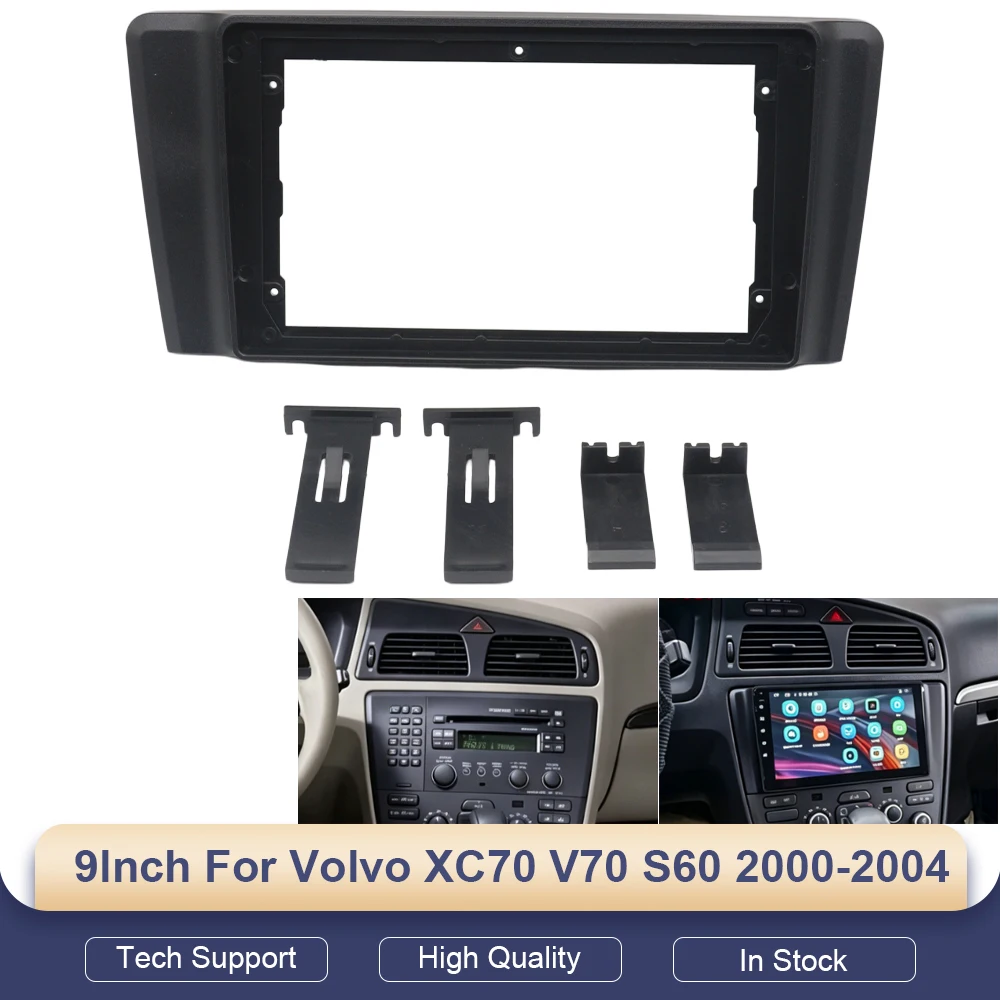 Adaptador de Radio para Auto de 9 Pulgadas (22.86cm) para Volvo XC70 V70 S60 2000-2004, Kit de Panel de Montaje para Android