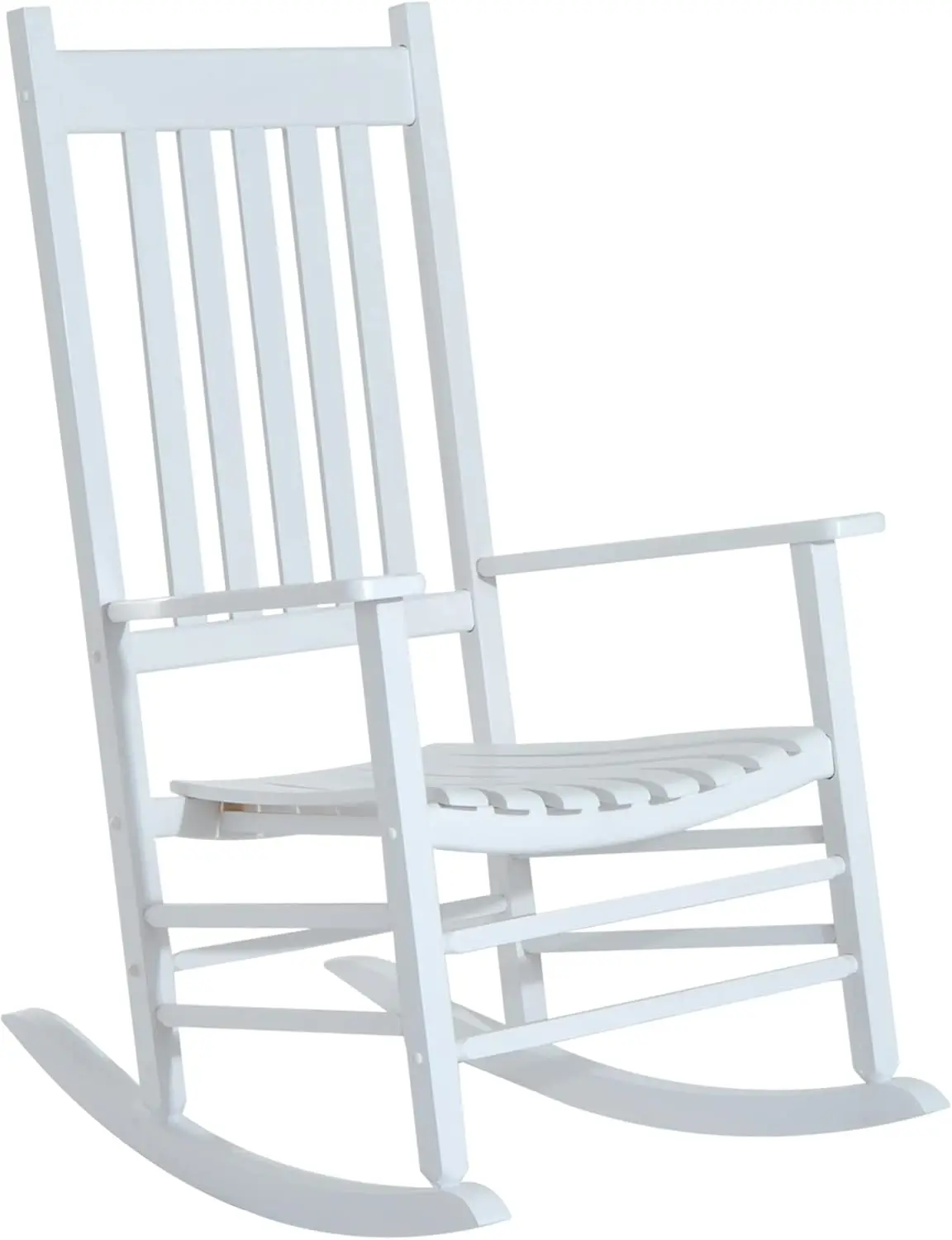 

Outdoor Rocking Chair. Patio. High Density Wooden Rockers. Supports 350lbs. White.