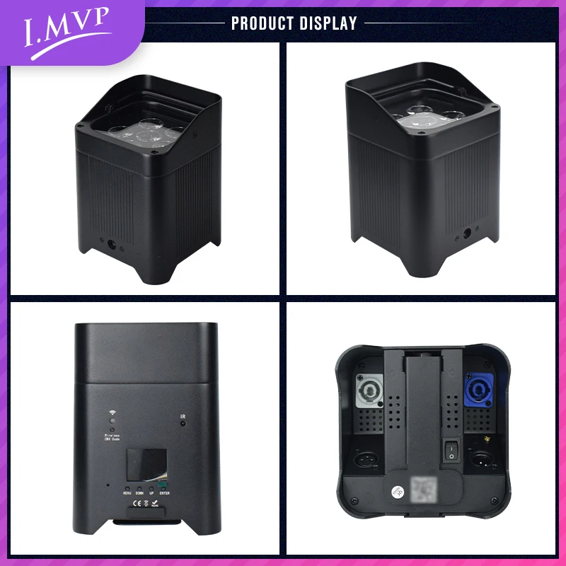 Hot Sale 6x18W Stage Lighting DMX512 Control Wireless Uplight LED RGBWA UV 6in1 Battery Par Light for Wedding Party