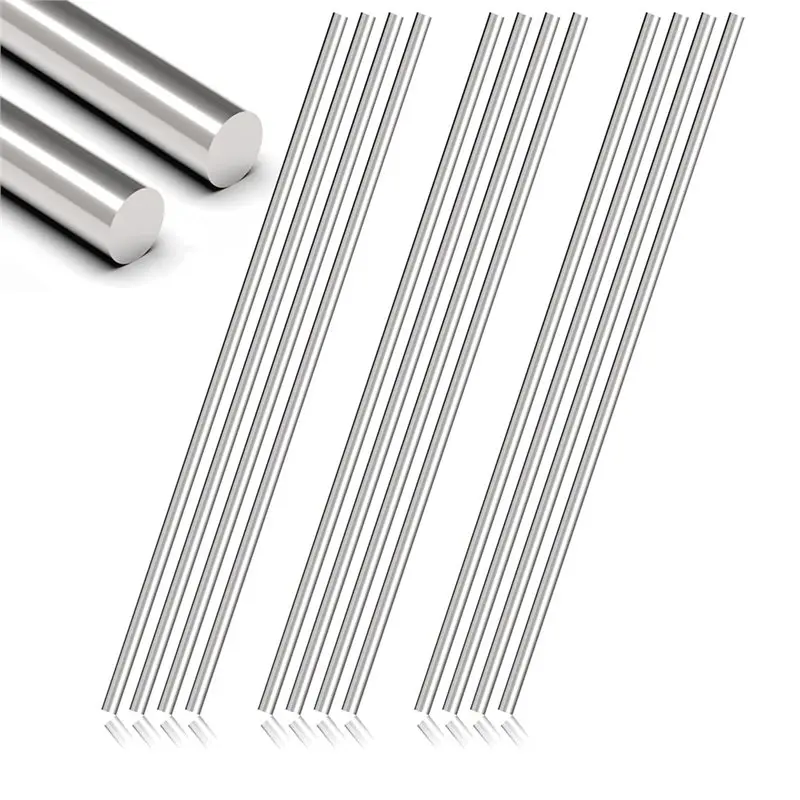 

AB33-Metal Shaft, 12Pcs 3 Mm X 300 Mm 304 Stainless Steel Round Rod, Stainless Steel Smooth Rods For Industry, Metal Working