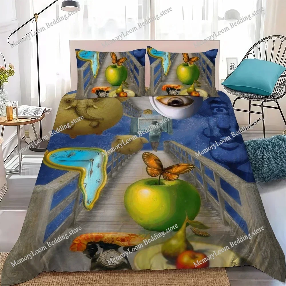 Комплект постельного белья S-Salvador Dali Pop Art: Мягкое хлопковое белье для дома и общежития, всесезонное, для студентов, домашний текстиль 02