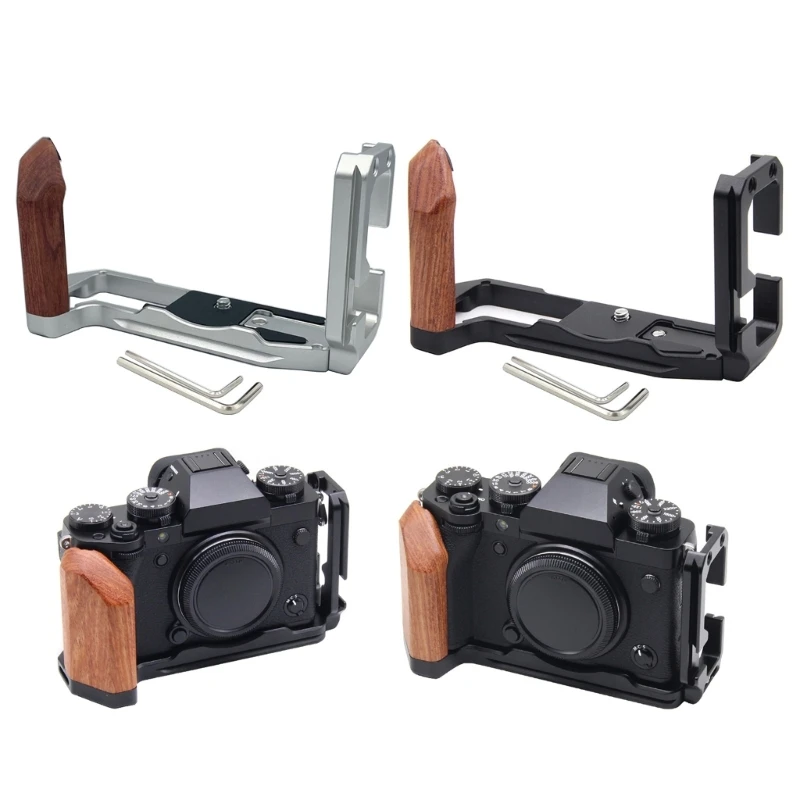 Camera L Bracket Quick Release Plate For X-T5 Camera Wooden Grip Vertical