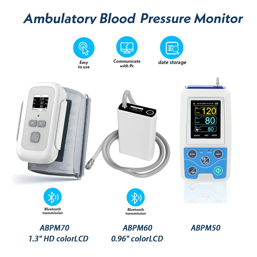 Contec ABPM50/60/70 Ambulatory Blood Pressure Monitor  24 Hours Adult NIBP Monitoring Holter and Free PC Software