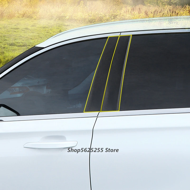 for Lincoln Aviator 2020 2021 TPU Accessories Transparent Protective Film Center Pillar Front Triangular Sticker Decoration