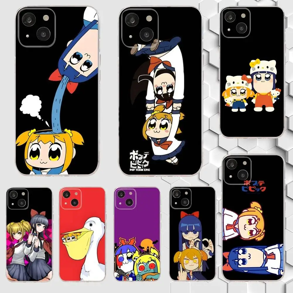 

Pop Team Epic pg Phone Case For iPhone 17,16,15,14,13,12,11 Plus,Pro,Max,Air,XR,XS,X,7,8 Plus,SE,Mini Transparent Soft