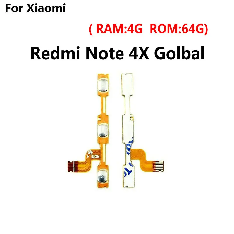 1PCS New Volume & power on/off button flex cable For Xiaomi Redmi Note 4X 4 Pro Global Phone