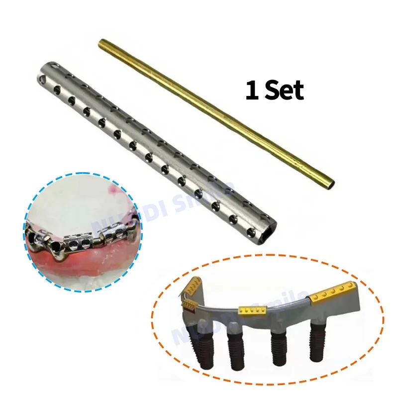 1Set Dental Implant Fittings U-Shaped Preci-Line Bar for Acrylic Fixation Adjustable Rider Stainless Steel Precision Accessories
