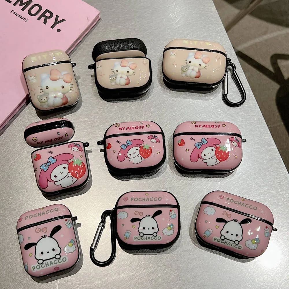 Earphone Case for AirPods Pro 2rd Cute Cartoon Anime Sanrio Role Kuromi Headphone Case for AirPods 1 2 3 Soft Imd Protect Cover