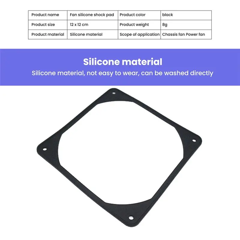 Reliable-10Pcs 120Mm Anti-Vibration Silicon Fan Gasket Noise Reducing Gasket Pad Fan Shock Pad For PC Computer Case Fan