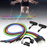 11pcs/Set Pull Rope, Resistance Bands, Portable Fitness Equipment, Ankle Strap, Chest Expander, Elastic Exercise Band