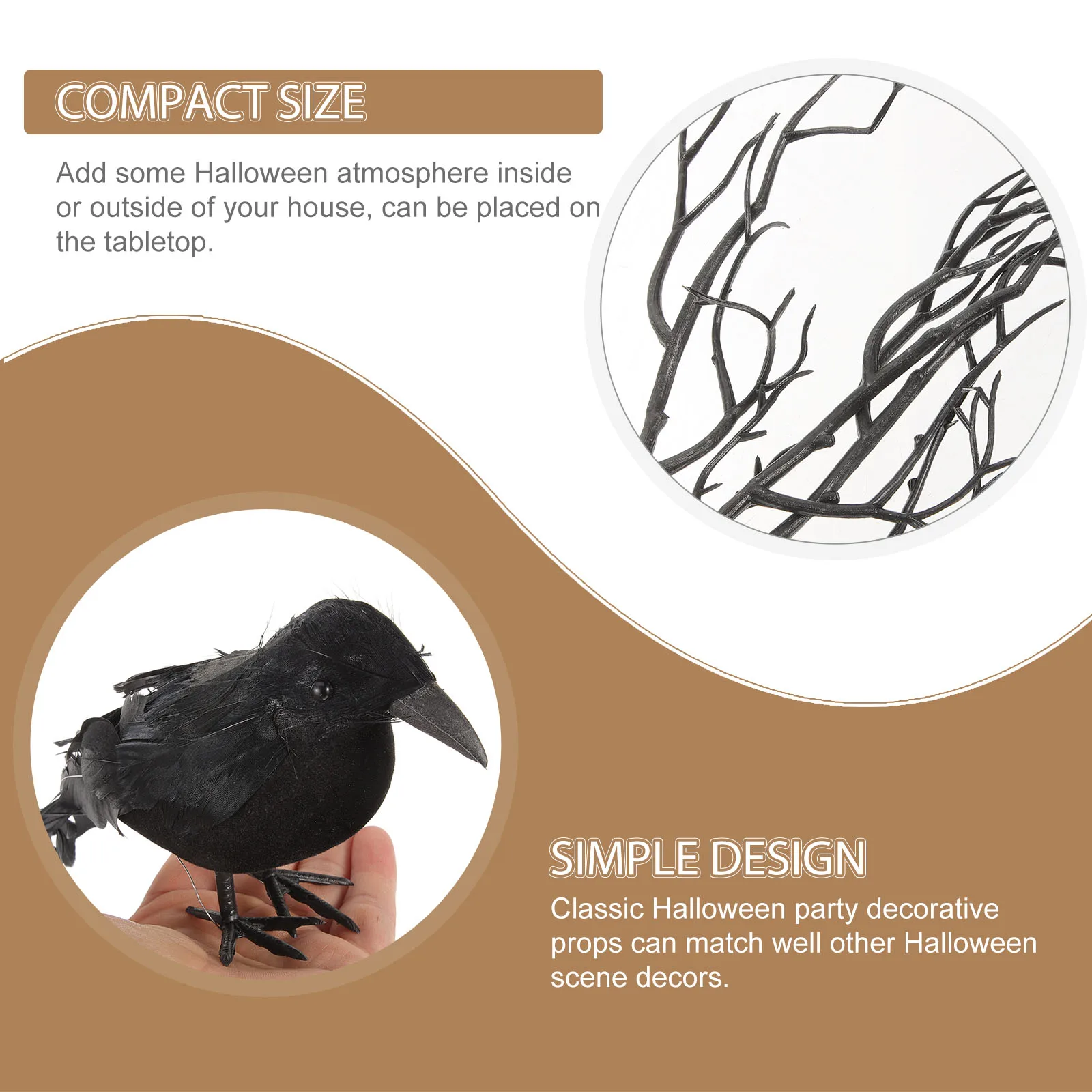 

Simulation Pumpkin Maple Leaf Decor Fall Home Halloween Tabletop Spooky Black AccentsHaunted House Classic Scene Hardware