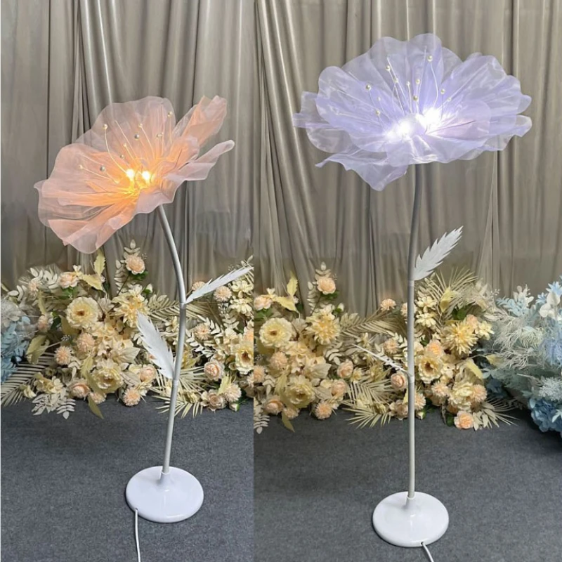 3pcs Wedding props, luminous gauze, FlowerT-stage, Road Walkway Lighting, Petal Background .Welcome Area Aisle Decorative Floral