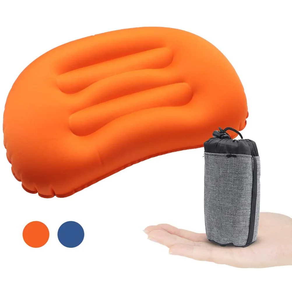 1 قطعة وسادة سفر قابلة للنفخ خفيفة الوزن من البولي يوريثان وسادة محمولة للتخييم في الهواء الطلق قيلولة مكتب وسادة دعم عنق الرحم