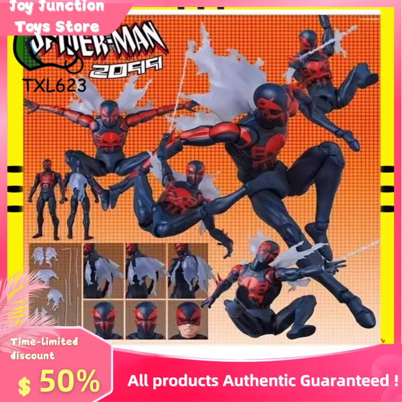 

New Spider Man 2099 Comic Version Anime Mafex 239 Action Figure Joint Mobile Handpiece Model Collectible Toy Gift For Fans