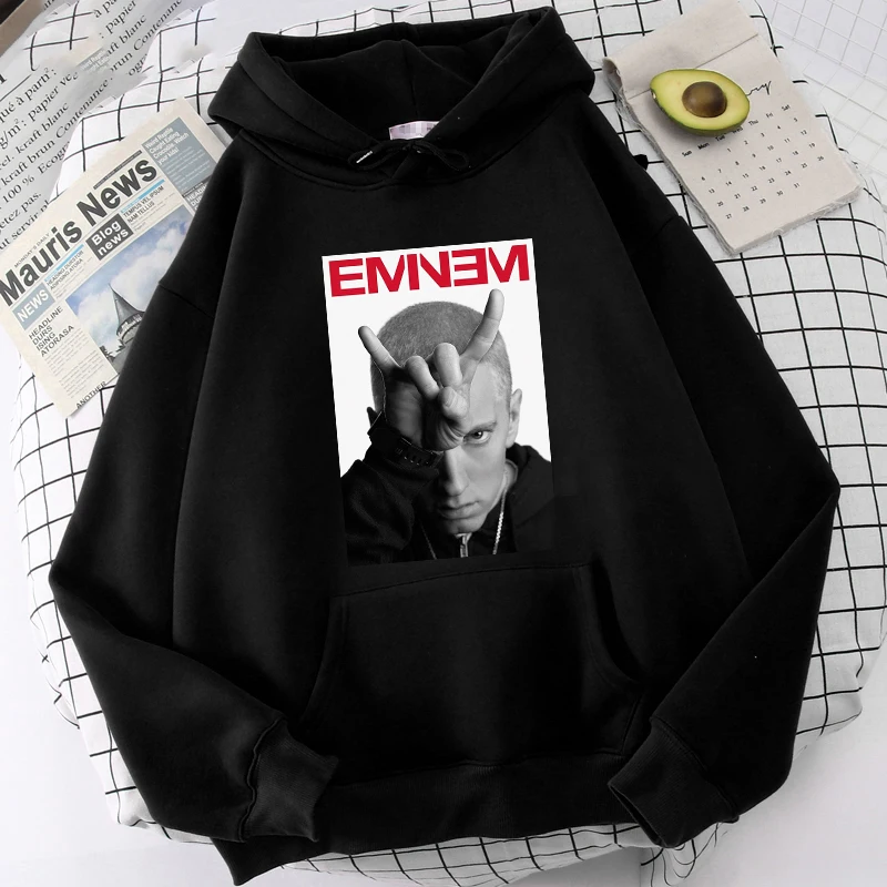 Hoodies hotsale rapper Eminem nyomtatás sweatshirts férfiak Nők Megmunkalás Ágcsernyő Pamut sportpulóver harajuku Irdatlan kapucnis pulóverek Felsőruha