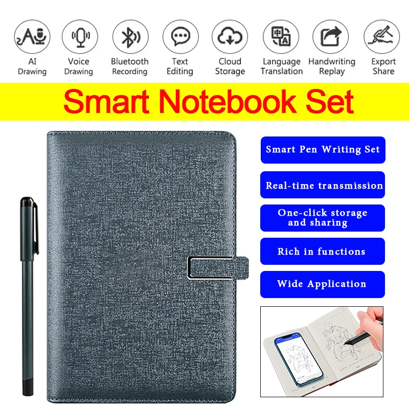 

Smart AI Paper Screen Synchronous Notebook Set Bluetooth Connection Design Painting Handwriting Electronic Book Smart Pen