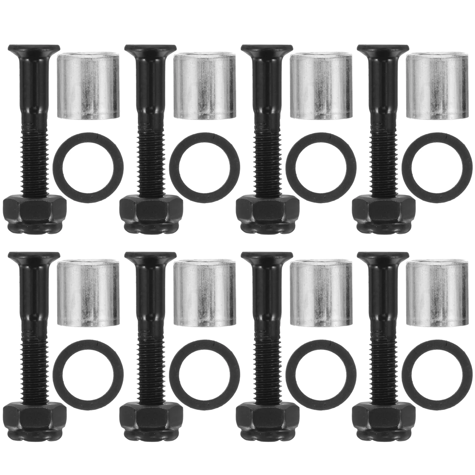 

16 Black Nails 8 Sockets 16 Washers Skateboard Hardware Set Durable Iron Skateboard Fixing Accessories Easy Repair Accessories