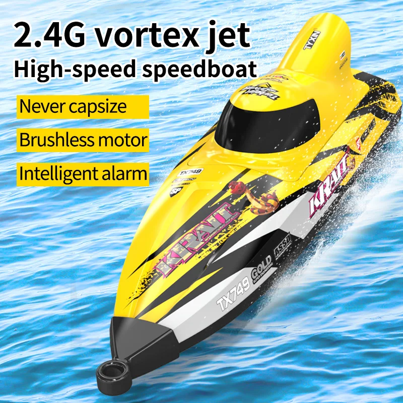 Thelink 25km/h 2.4GHz Brushless 1806 Motor TX749 High speed Vortex Jet Boat Remote Control Jet Boat for Adult boy Children's Toy