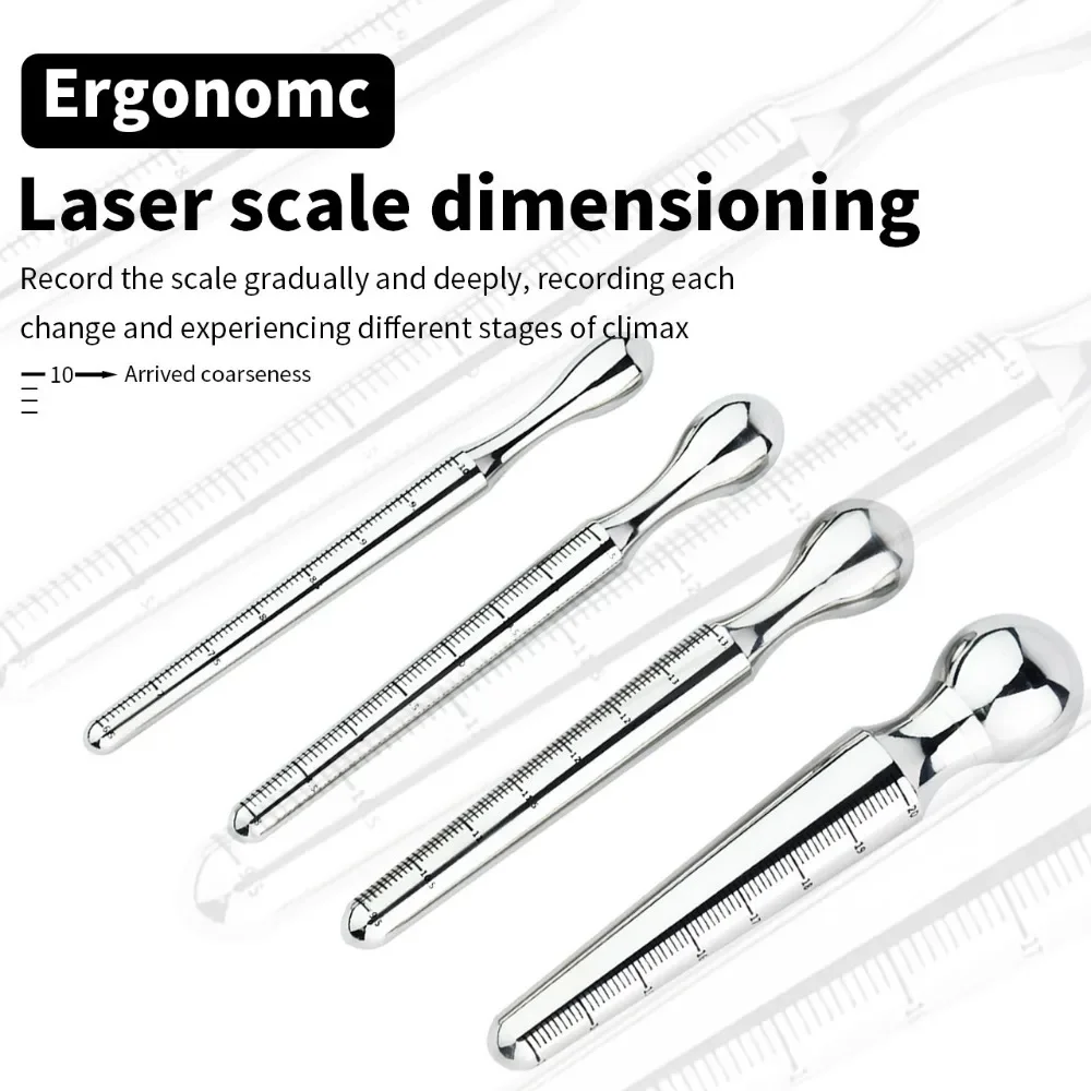 125MM Long Stainless Steel Urethral Dilator with Scale Penis Plug for Male Masturbator Penis Inserts Stimulation SexToys for Men