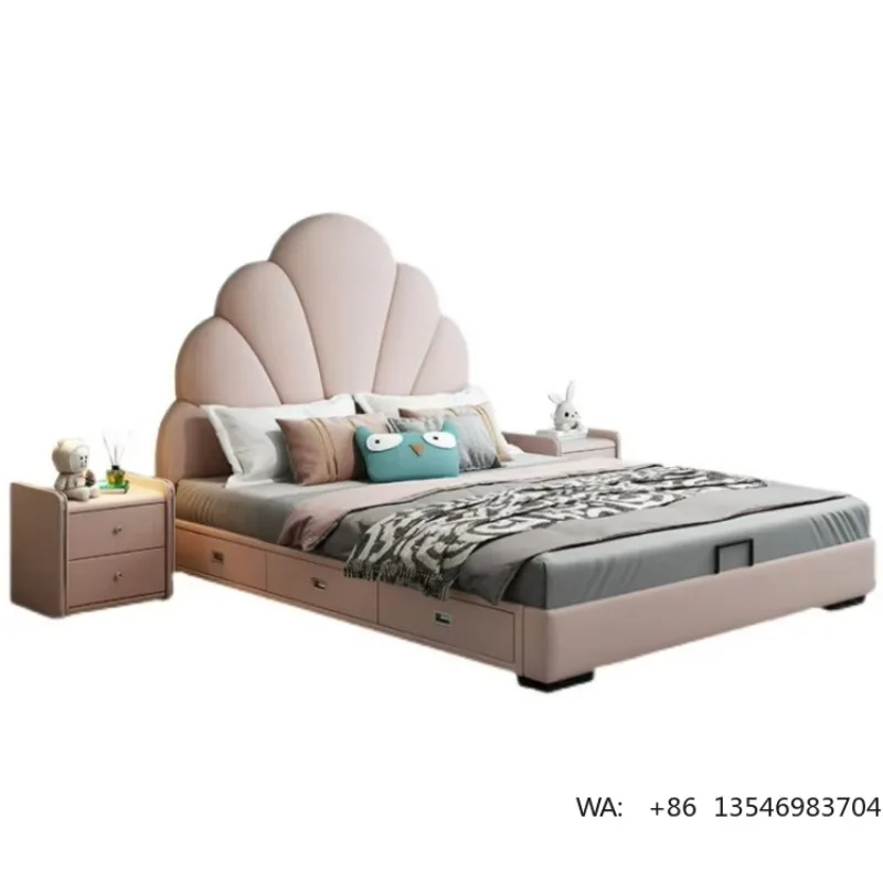 

Custom Walnut Sandalwood All Solid Wood Kids Bed Frame Eco-Friendly Luxury Stable Boys Girls Bedroom Sleeping Bed
