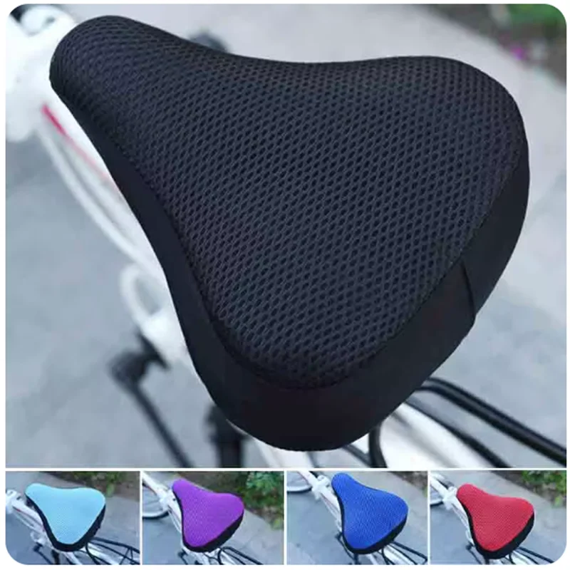 Bicycle Saddle 3D Soft Bike Seat Cover Cycling Silicone Seat Cushion Cycling Breathable Saddle Comfortable Bicycle Bike