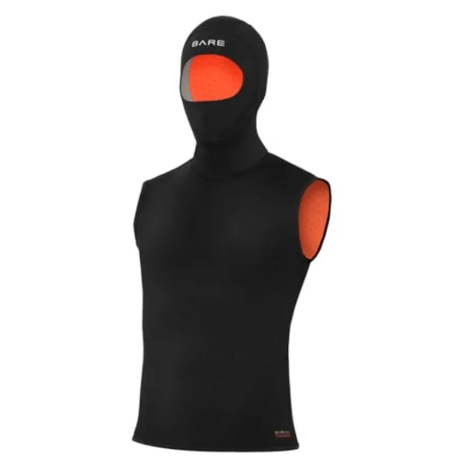 

7/3MM Men's Ultrawarmth Hooded Vest: Wear Inside or Outside Your Wetsuit, Neoprene, Black, Thermal Insulation Flexibility
