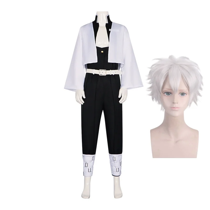 Anime Shinazugawa Sanemi Wind Hashira Cosplay Costume Outfit Wig Stickers Full Set Convention Cosplay Costume