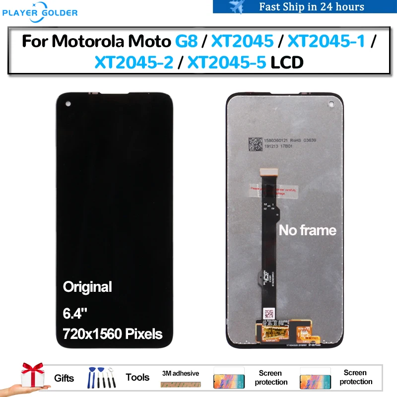 

Оригинальный ЖК-дисплей для Motorola Moto G8 XT2045 XT2045-1 XT2045-2 XT2045-5 Pantalla, сенсорная панель, дигитайзер экрана, детали в сборе