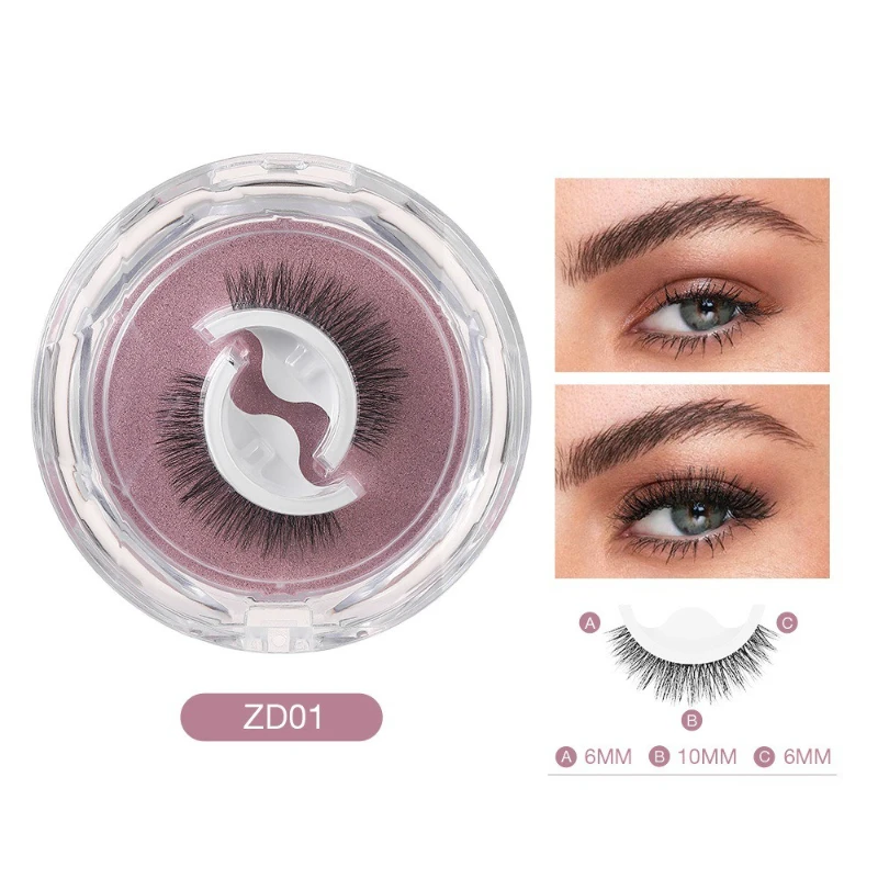 Lijmvrije valse wimpers Zelfklevend Herbruikbaar Lijmvrij Luie wimpers Simulatie Natuurlijke krullen Superzachte wimpers