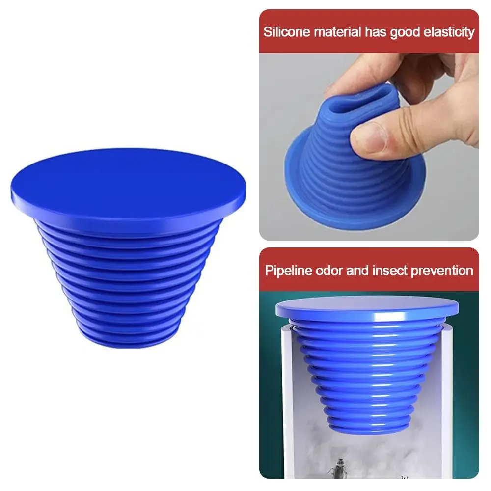 Silicone Sewer Pipe Sealing Ring Anti Odor Anti-clogging Floor Drain Stopper Conical Shape Replacement Stopper Water Pipe Plug