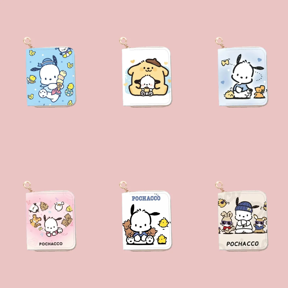 

Kawaii Cartoon Pochacco Coin Wallet Sanrio Cute Cartoon Anime Folding Zipper Bag Girl Student Female Zero Wallet Children's Gift