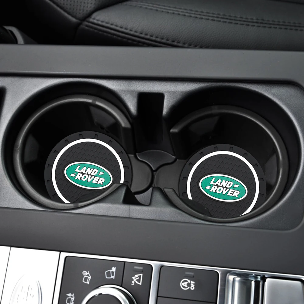 Alfombrilla antideslizante para Interior de coche, almohadilla de goma para taza de agua, para Land Rover Defender Freelander Discovery 1 2 3 Evoque