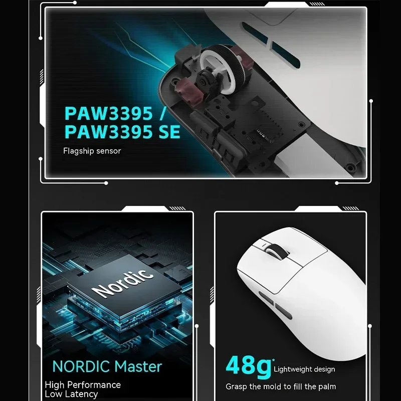 VXE Dragonfly R1 Pro ماوس لاسلكي بمستشعر Nordic Paw3395 52840 2 كيلو هرتز سرعة ذكية X تأخير منخفض مكتب ألعاب الكمبيوتر ماوس الألعاب