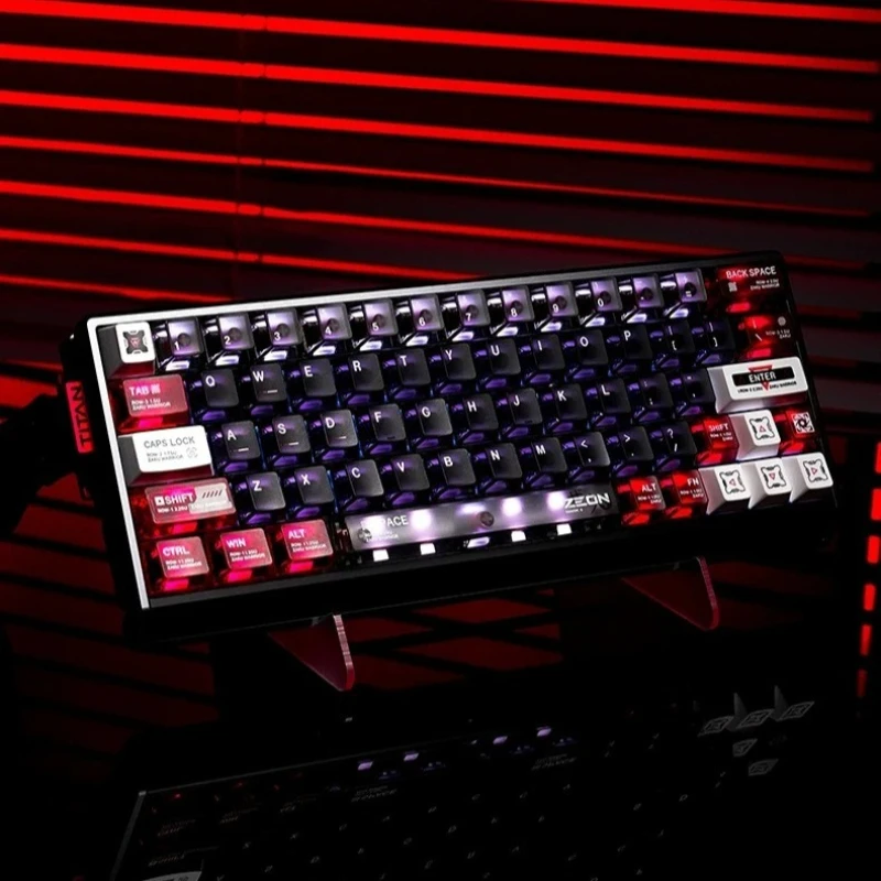 Titan Nation Anime Keycaps Set PC+ABS Keyboard Caps Cherry Profile Translucent Keycaps for Mechanical Keyboards 76 Key Caps