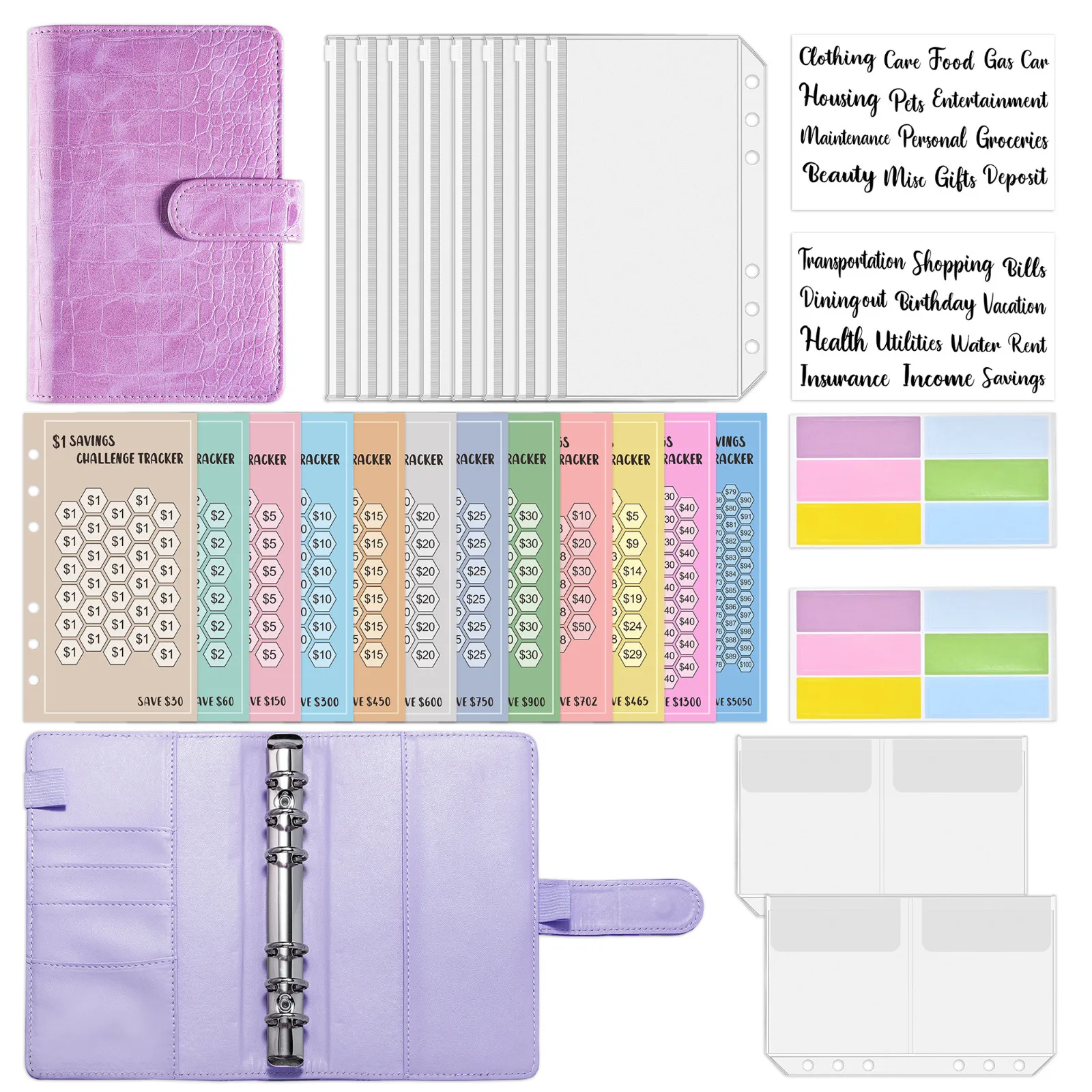 Personalized Budget Binder Money Saving Binder With Zipper Envelopes Cash Envelopes And Expense Budget Sheets For Budgeting