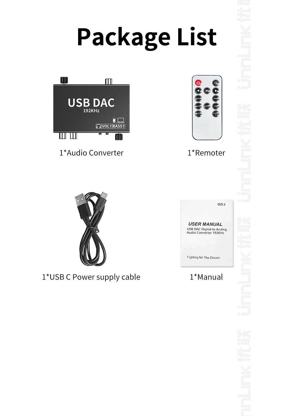 Unnlink DAC الصوت HiFi فك البصرية محوري محول رقمي محول USB إلى RCA 3.5 مللي متر جاك Aux 192 كيلو هرتز مكبر للصوت مع جهاز التحكم عن بعد