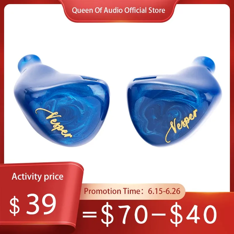 QoA Vesper 2 In-Ear-Kopfhörer 1DD + 1BA 0,78 mm 3,5 mm 2-poliges abnehmbares Kabel HiFi DJ Musik Sport Hybrid-Treiber IEMs Monitor-Kopfhörer