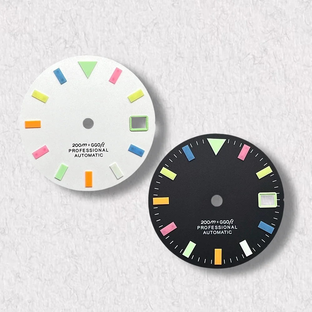 

High-Quality 28.5mm S Logo Matte Colorful Dial Fit NH35/NH36 Movement Colorful Luminous Diving Watch Modification Accessories