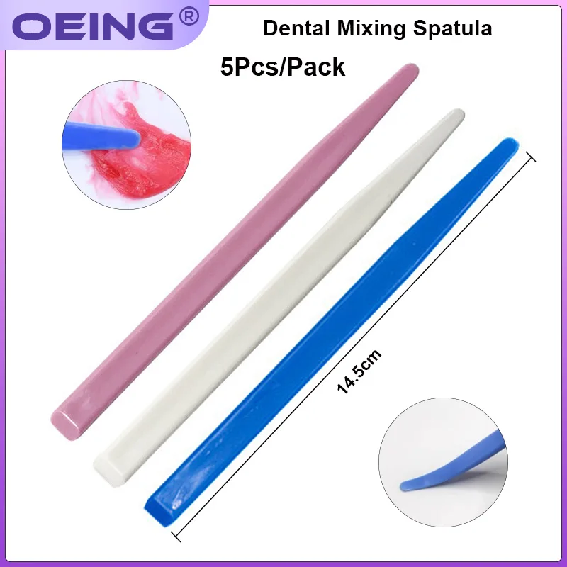 5Pcs Dental Mixing Spatula Dentistry Plastic Mixing Knife For Impression Material Alginate Cement Powder Plaster Gypsum Mixer