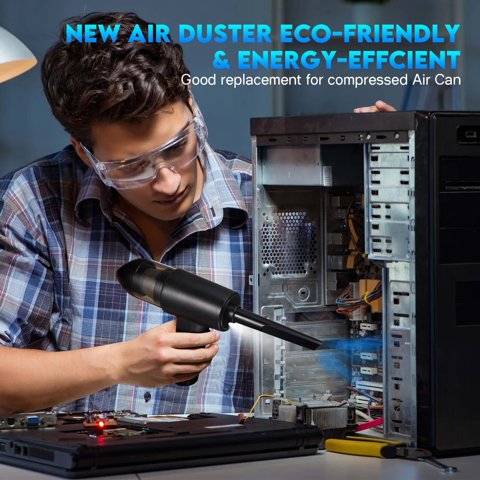 Cordless Dust Blower for Electronic Devices Wireless Collector Vacuum Cleaners Home Air Duster Abs Portable Hand