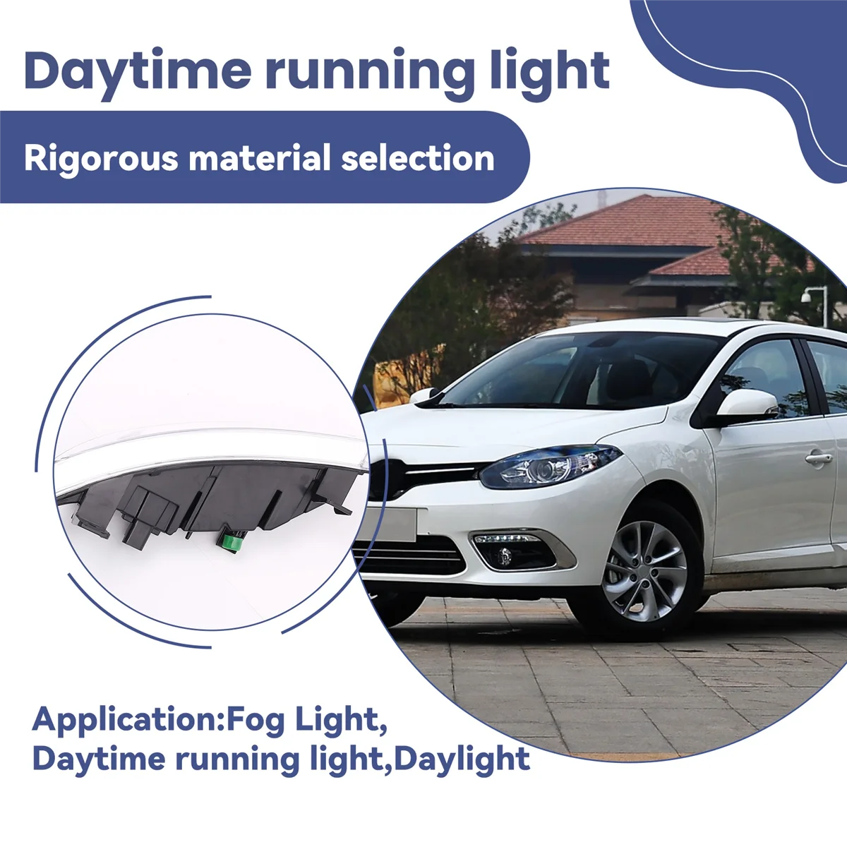 차량용 LED DRL 안개등, 르노 플루언스 2014, 자동 주행 램프, 주간 주행등, 범퍼 램프, 1 쌍