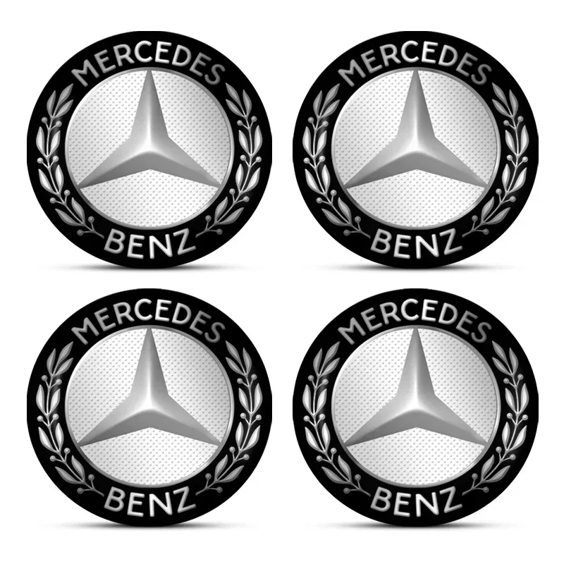 4Pcs Car Styling Wheel Hub Cap Stickera Auto Refit Accessories for Mercedes Benz Amg W205 W211 W204 W212 W213 W203 W176 W221