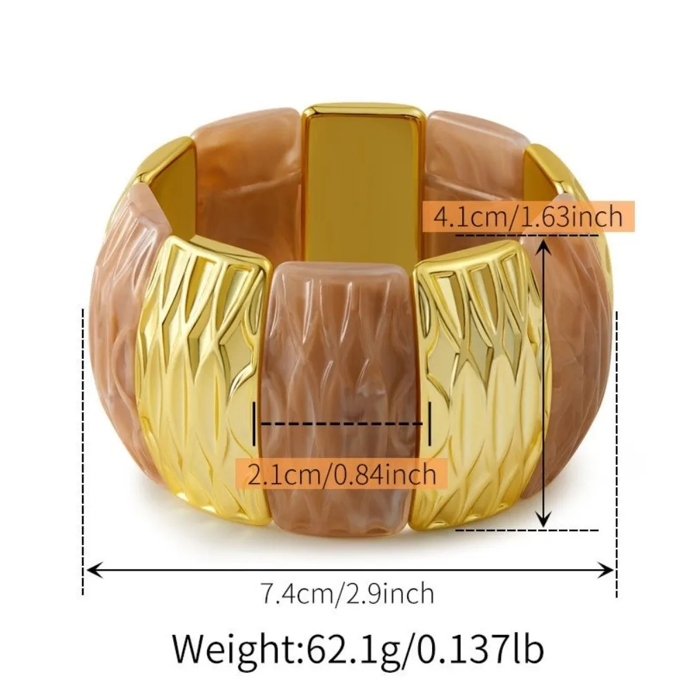 Splicing Color Retro Hand Ring Adjustable Stainless Steel Open Ring Bohemian Bracelet Smudging Design Dopamine Jewelry