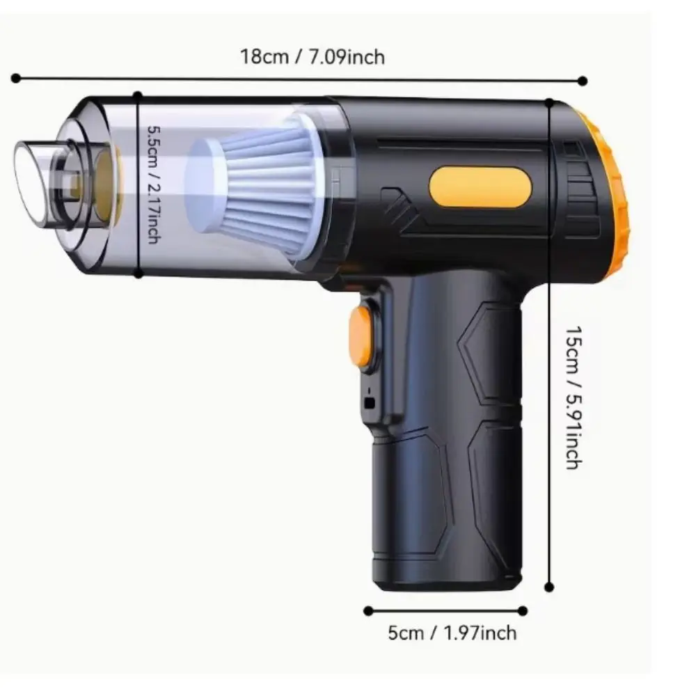 Powerful Suction Wireless Vacuum Cleaner Lightweight TYPE-C Fast Charge Car Vacuum Cleaner Durable Construction Wet & Dry