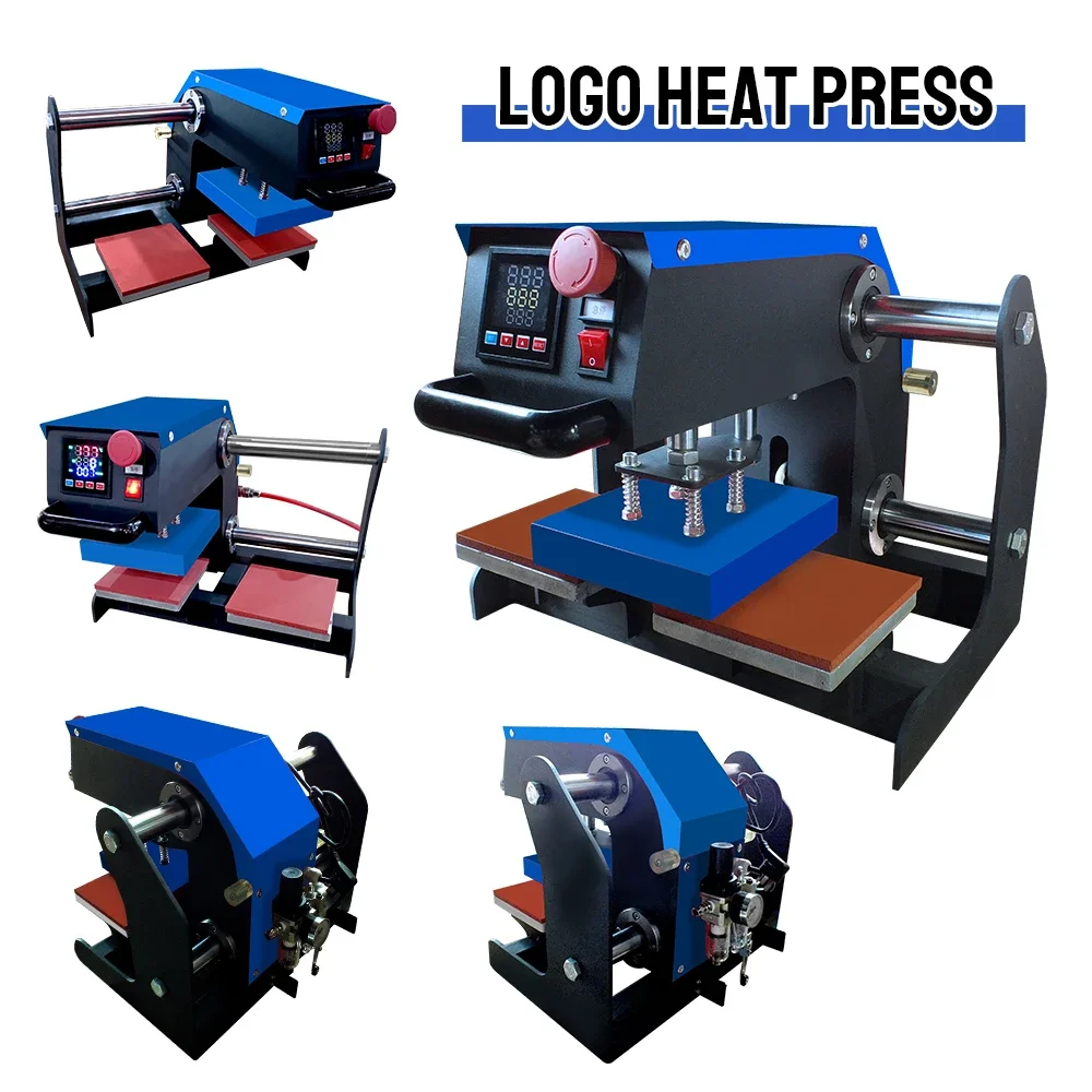 Manufacturer's New 15*15 Double Station Logo Heat Press Machine Dual Heated Pneumatic Clothing Labels Screen Printer