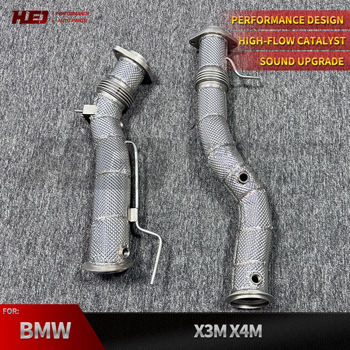 

Performance Tuning SS304 Downpipe with Heat Wrap for BMW F97 F98 X3M X4M 3.0T 2019- Exhaust Pipe Headers