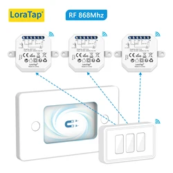 LoraTap 10A Wireless Socket Switch Relay Module RF 868Mhz Remote Control ON/OFF with Magnetic Remote Base Easy to Install