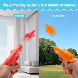 Summer Outdoor Airplane Launcher Toys for Kids, Foam Glider Plane Party Favors Gifts for Boys Catapult Gun Flying Novelty Toys