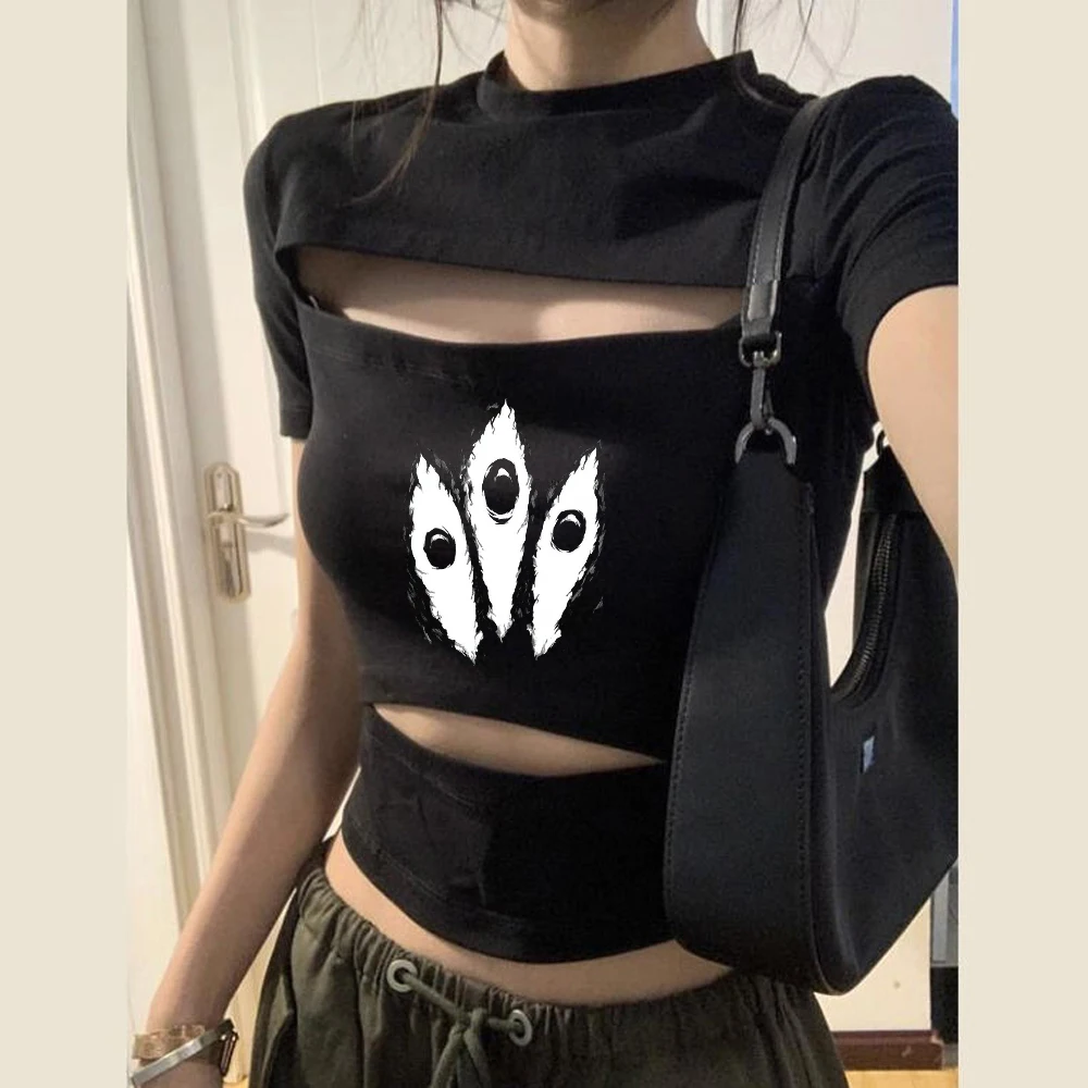 Soul Eater cropped top female streetwear summer scene  party cute shirt funny scene  meme party cheap